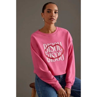 Maeve Jordan Nickson Anthro Sweatshirt XS Bisou Bisou Crop Crew Cotton OB2080883