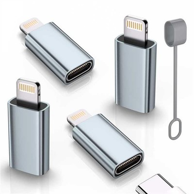 USB C to Lightning Adapter 4 Pack [Mfi Certified] Lightning Female to USB C