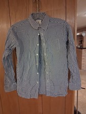 LANDS END KIDS Long Sleeve Plaid Collared Shirt Size Medium 10/12