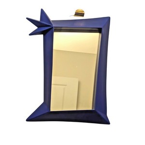 Vintage 1996 IKEA Sill Memphis Style Blue Wall Mirror 9" x 12"