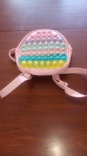 Pop it back pack Pink 7 inches by 7 inches Girly Purse pastel adjustable strap