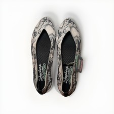 Skechers Cleo Ballet Flats Womens Size 8 Snake Print Slip On Vegan Washable