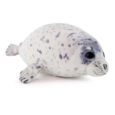 Sew Butiful Seal Stuffed Animal Toy, Cute plushies, 12" Medium, Black White