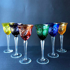 6 pezzi bicchieri romani bicchieri da vino cristallo al piombo 20 cm fatti a mano vetro di Losanna RDT