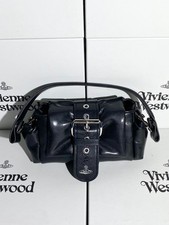 Borsa a mano Vivienne Westwood Nocciola Treasure in pelle nera outlet F/S Giappone