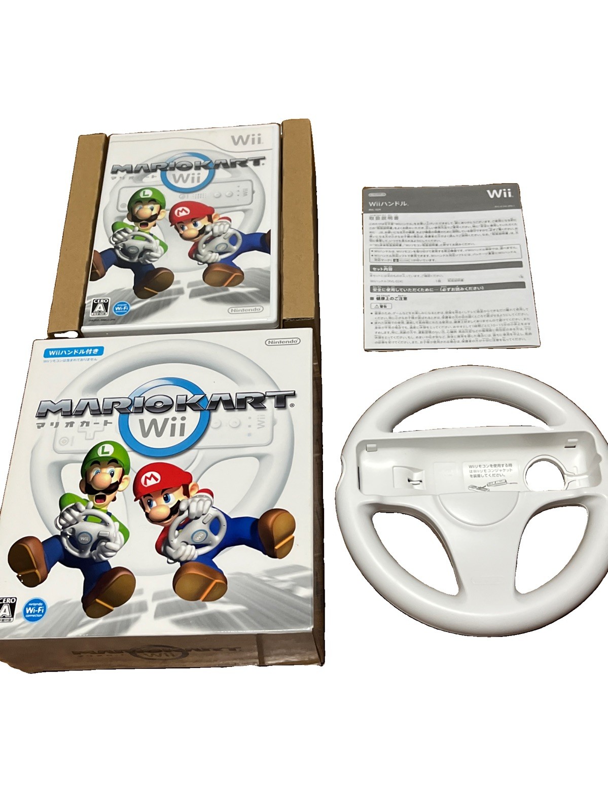 Mario Kart Wii With Wii Wheel Bundle Nintendo Japan Version Genuine CIB Tested