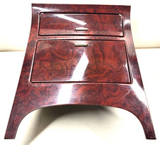2007-2014 Cadillac Escalade Center Console Cup Holder Bezel Cherry Woodgrain Oem