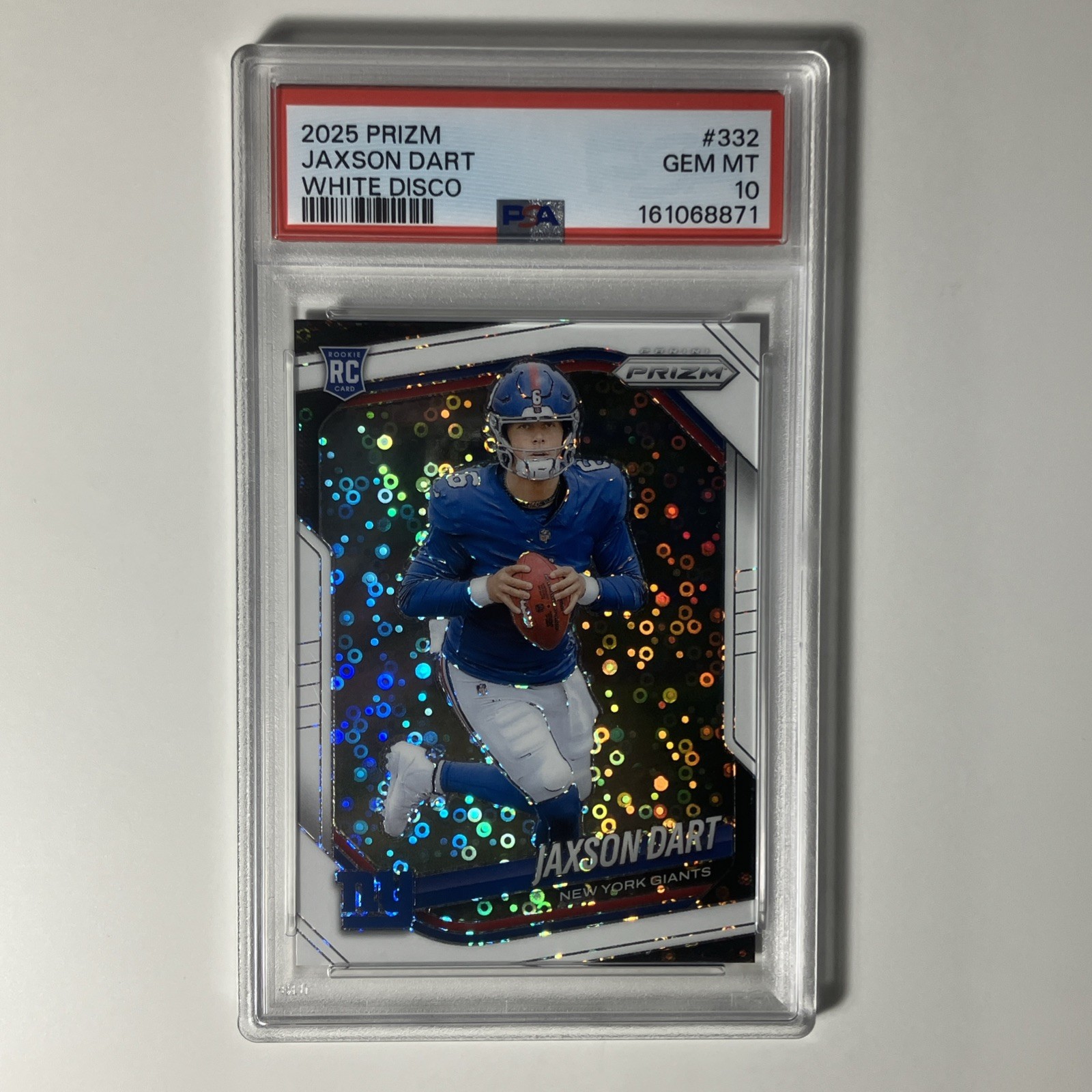 Jaxson Dart Panini Prizm #332 White Disco
