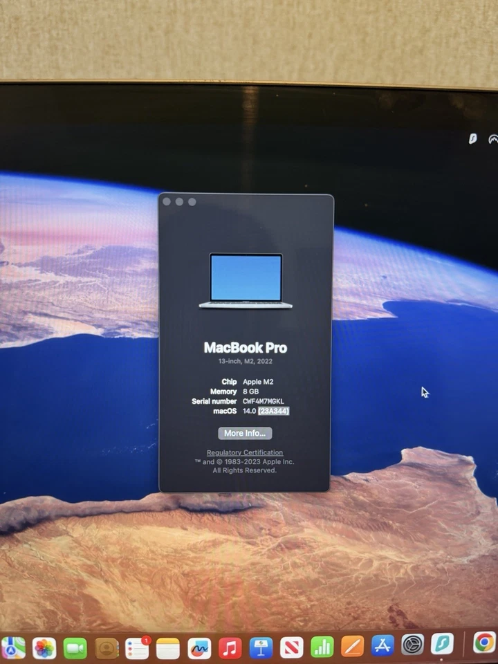 Apple MacBook Pro 13in M2 (2022) 8GB Silver macOS 14 - 99% Battery Capacity. - Image 3 of 4