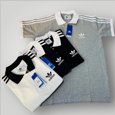 ADIDAS ORIGINALS 3 STREIFEN BRANDNEU KURZARM POLOSHIRT