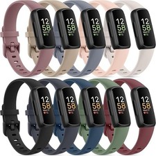 10 Pack Fitbit Inspire 3 Bands - Soft Silicone Adjustable Sport Replacement Stra