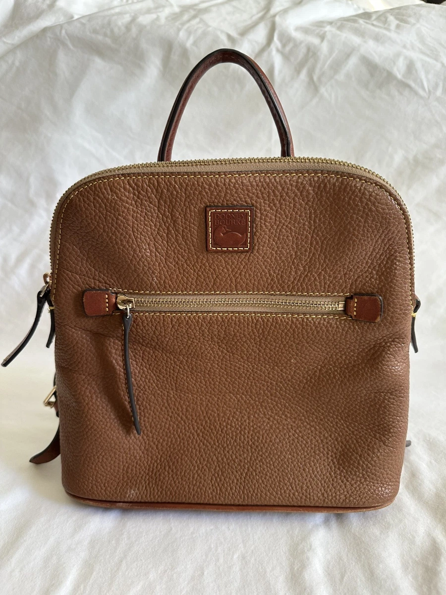 Dooney & Bourke Honey Suede Leather Small Backpack Brown Gold Zip Bag Dooney & Bourke | Bags | Vtg 9s Dooney Bourke Allweather  main image 3