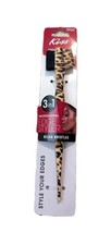 Kiss Professional 3-In-1 Edge Styler Brush Comb Rat Tail Boar Bristles Leopard
