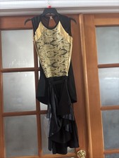 Girls  Gold And Black Contemporary Dance Costume Size Child XL