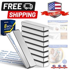 8 Pack Neodymium Bar Magnets, Rare Earth Magnets Metal Neodymium Magnet with ...