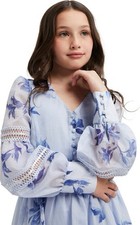 Bardot Junior Girls' Venice Blue Floral Mini Dress size 8
