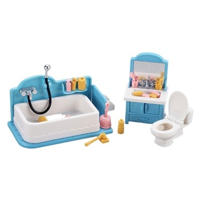 Plastic Mini Bathroom Model Toy For Dollhouses Decoration And Role Playing