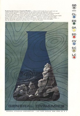 1958 General Dynamics: Exploring the Universe: Control Vintage Print Ad