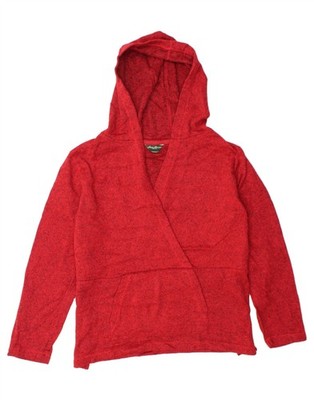EDDIE BAUER Damen Seattle Hoodie Pullover UK 20 2XL rot gefleckt Polyester AV15