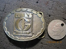 TF13103 VINTAGE 1970s **FUNK'S G HYBRID SEEDSMAN TO THE WORLD** BELT BUCKLE