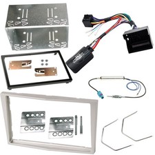 Opel Astra H Antara Zafira Corsa D Doppel-Din Radio Einbauset Hell-Silber + LFB