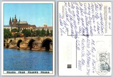 Continental Praha Charles Bridge Castle Postcard