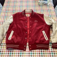 Hard Rock Cafe Las Vegas Vintage / USED Varsity Jacket Mens Size LG Red  White