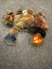 Ty Original Beanie Baby CLAUDE el Cangrejo (Nombre de etiqueta oscilante en TODAS LAS TAPAS)