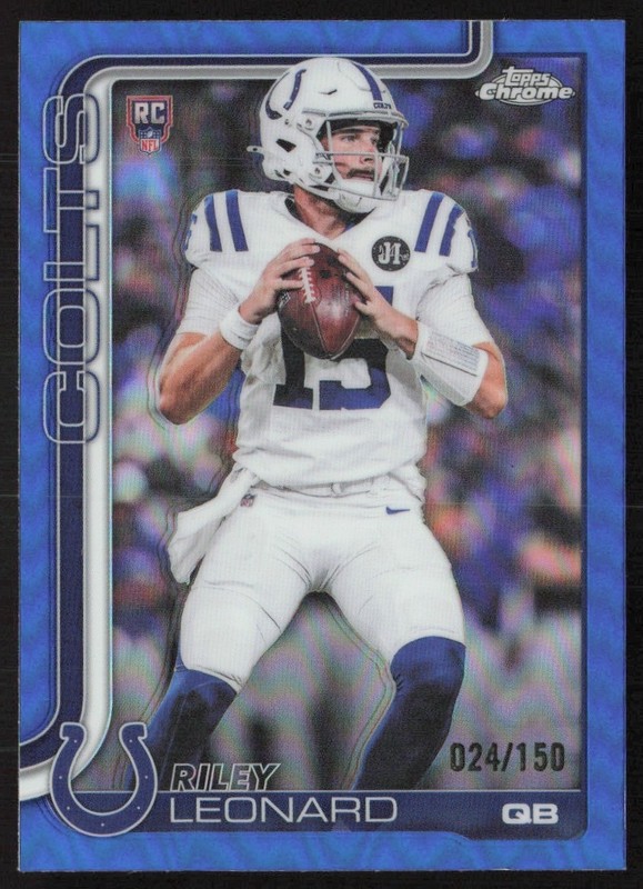 2025 Topps Chrome Blue Refractor 24/150 Riley Leonard Rookie #318 GS1