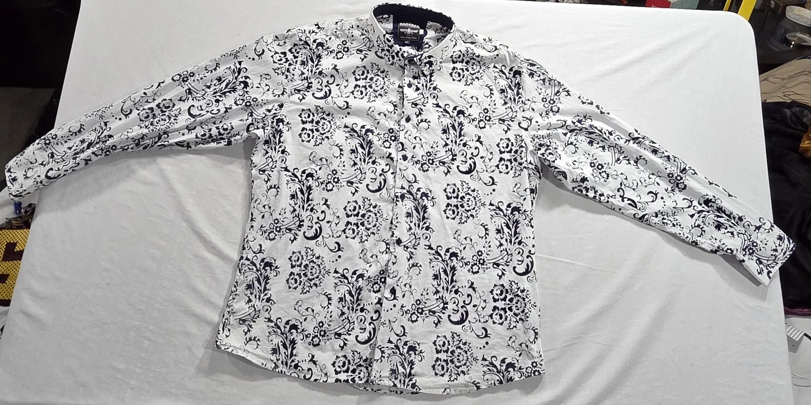Barabas Raised Embroidered Floral Shirt Men Size XXL History In Photos