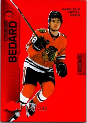 2023-24 SkyBox Metal Universe #198 Connor Bedard Precious Metal Gems Red 67/100