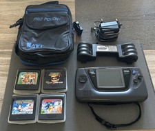 Console Sega Game Gear + 4 Jeux + Housse + Batterie – À réparer condensateurs
