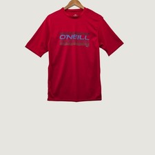 ONeill Rash Guard Shirt Medium Red Surf Beach Sporty 50 UV Protection Swim Top