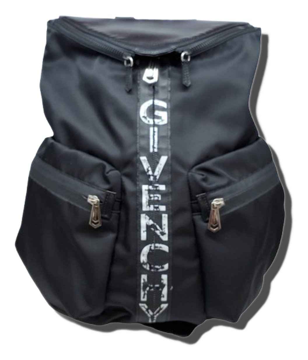 Givenchy Logo Daypack Backpack Black Leather 1022… - image 1