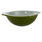 PYREX #444 4 Qt. Verde/Avocado Green Cinderella Mixing Bowl Fair Condition