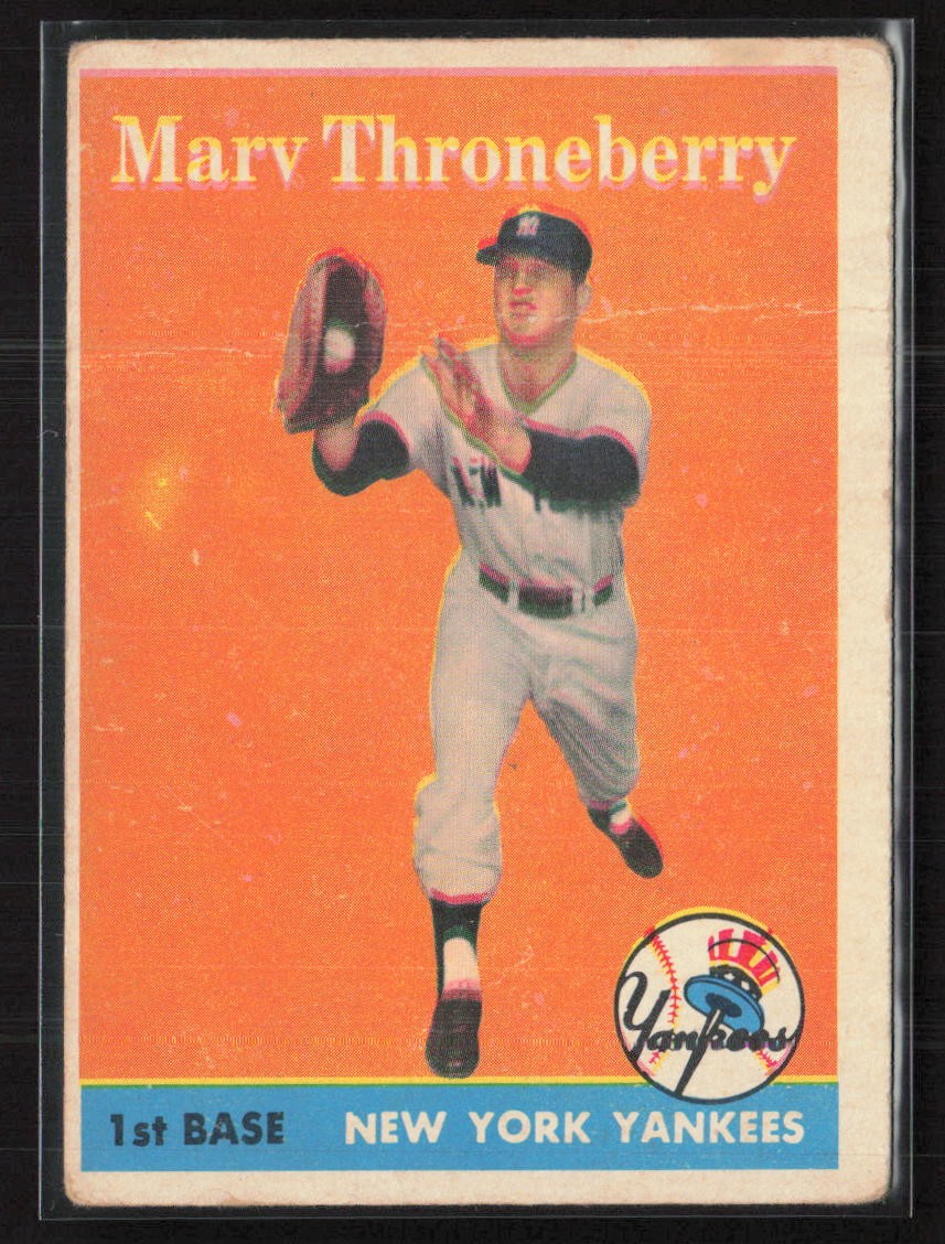 1958 Topps #175 Marv Throneberry - VG - crease RC