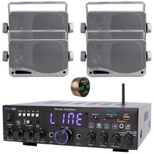 Pyle Bluetooth Multi-Channel Home Receiver, 4x 3.5" 200W Speakers, Speaker Wire