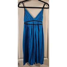 Forever 21 Women Blue Empire Waist Mini Dress Black Trim Spaghetti Strap Small