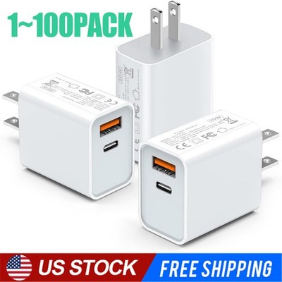 For iPhone 14 13 12 11 20W Fast Charger Block USB Type C Wall Power Adapter Lot