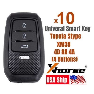 10x Xhorse XM38 Universal Smart Remote Key for Toyota 4 Button XSTO01EN for VVDI