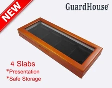 Graded Coin Slab Presentation Box Case For 4 NGC PCGC IGC Holders Glass Display