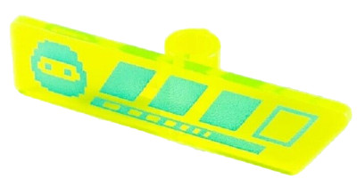 LEGO New Trans-Neon Green Gameplayer Label Ninjago Head Life Bar Pattern D757