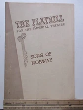 1944 Playbill The Imperial Theatre Edwin Lester Present Song of Norway