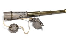 VINTAGE NAUTICAL NAVY BRASS TELESCOPE LEATHER WRAP VINTAGE SPYGLASS GIFT SAILOR.