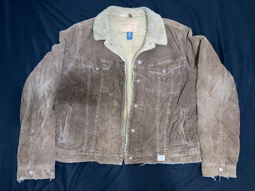 Brown Corduroy Sherpa Lined Jacket Size 