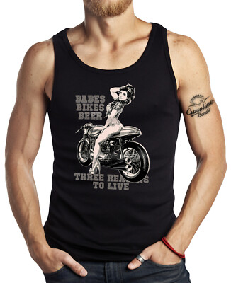 GASOLINE BANDIT Biker Tank Top Bikes Babes Beer Muskelshirt Bike Shirt S - 2XL
