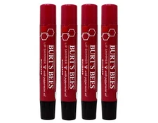 Burt's Bees Lip Balm, Moisturizing Lip Shimmer, Rhubarb, 0.09 oz - 4 Pack