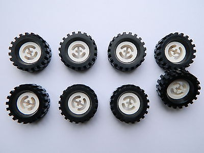 LEGO TECHNIC WHEELS set of 8 30.4x14mm VR Wheel Tire large tyre white