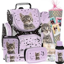 Katze Cat Ranzen Schulranzen Schulrucksack Rucksack Set mit Schultüte