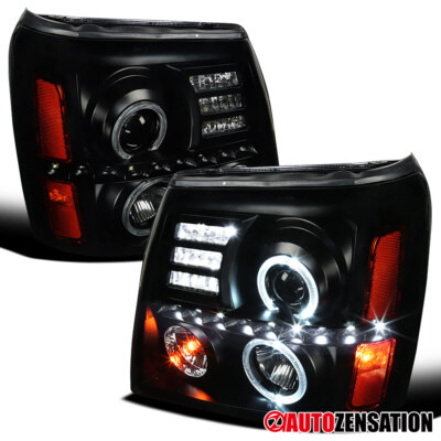 2002 Cadillac Escalade Black Projector Headlights Halo LED | A1321681101